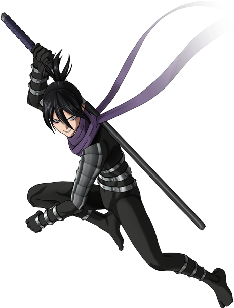 Animated Ninja Character With Sword PNG