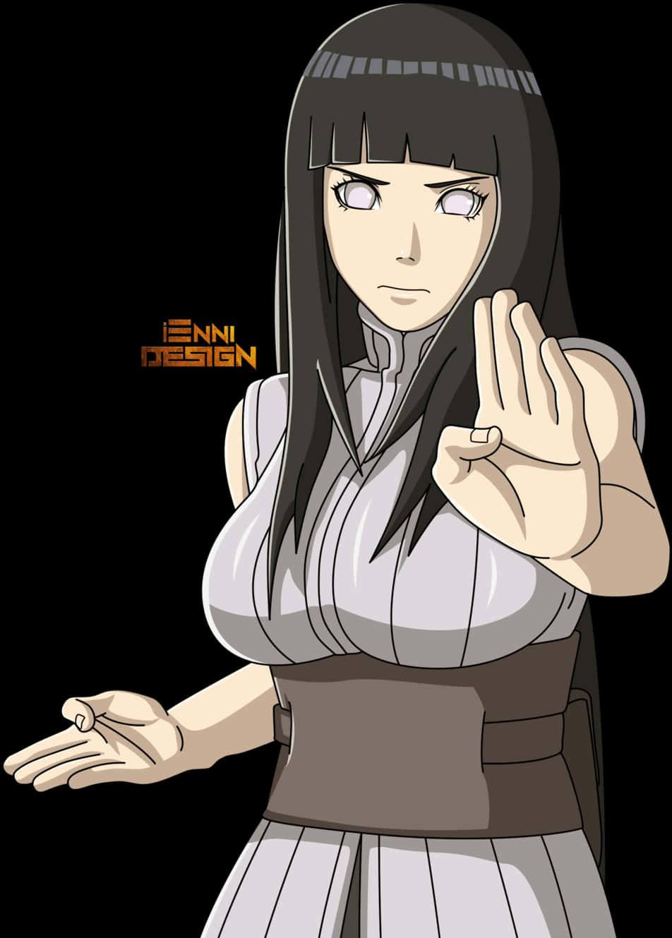 Animated Ninja Girl Hand Signs PNG