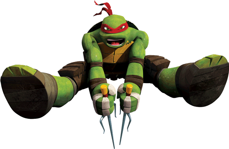 Animated Ninja Turtle Raphael Action Pose PNG