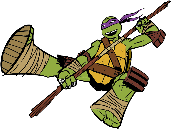 Animated Ninja Turtle With Bo Staff PNG