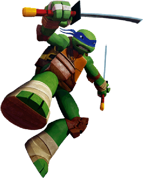 Animated Ninja Turtle With Weapons PNG