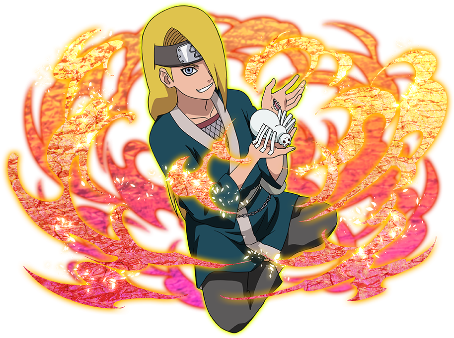 Animated Ninja With Flaming Chakra Aura PNG