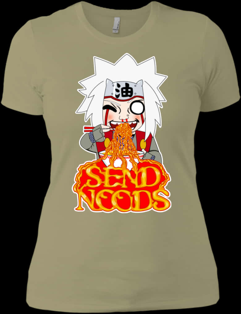 Animated Noodle Lover T Shirt Design PNG