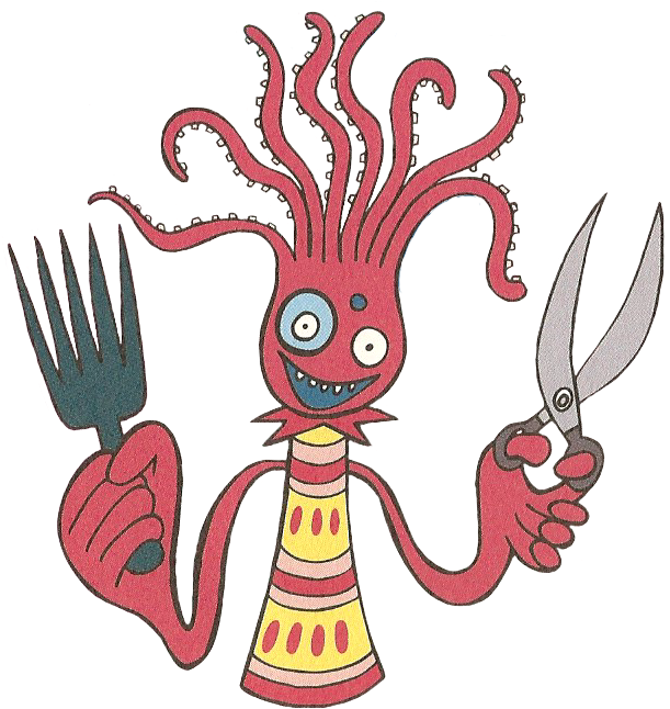 Animated Octopus Chef Cartoon PNG