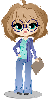 Animated Office Worker Character PNG