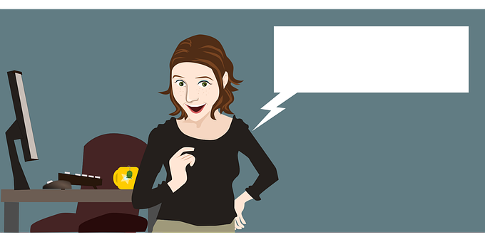Animated Office Worker Speech Bubble PNG