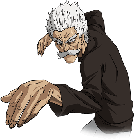 Animated Older Man Ready To Punch PNG