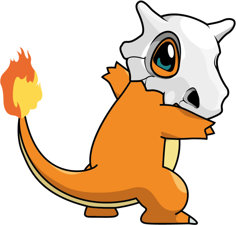 Animated Orange Dinosaurwith Flame Tail PNG