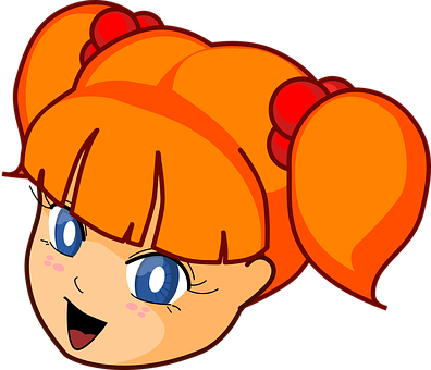 Animated Orange Haired Girl Character PNG