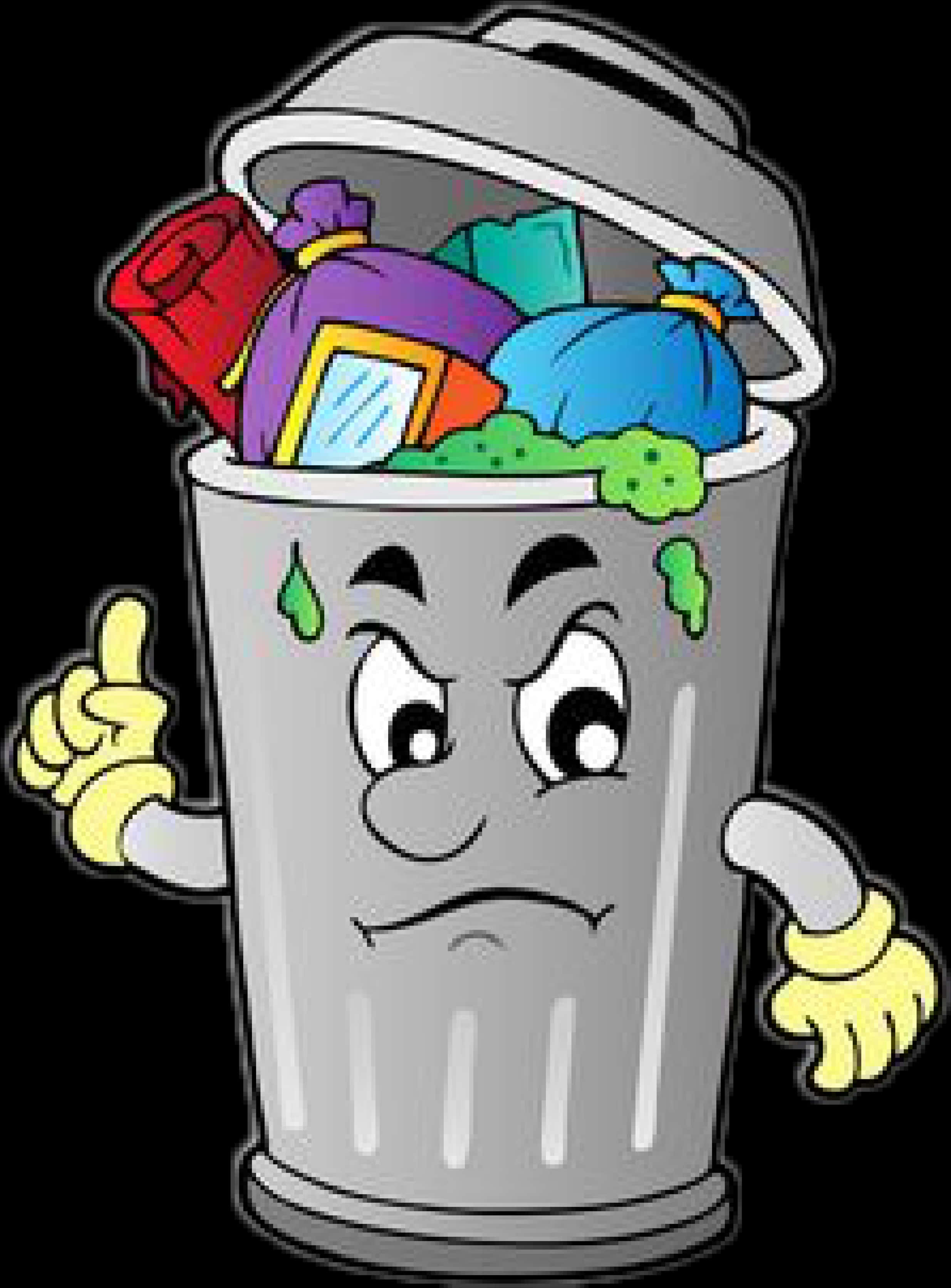 Animated Overflowing Trash Can PNG