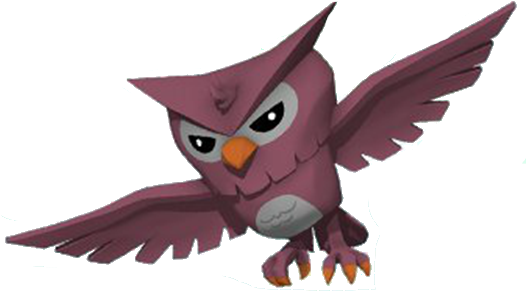 Animated Owl Character Flying PNG