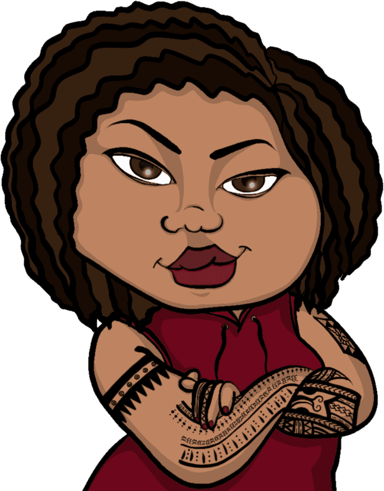 Animated Palauan Woman Traditional Tattoo PNG