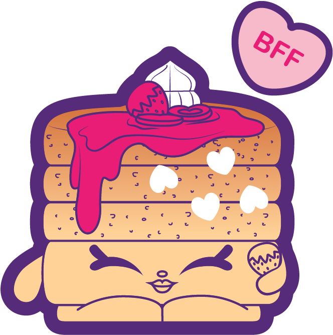 Animated Pancake Stack With Toppingsand B F F Heart PNG