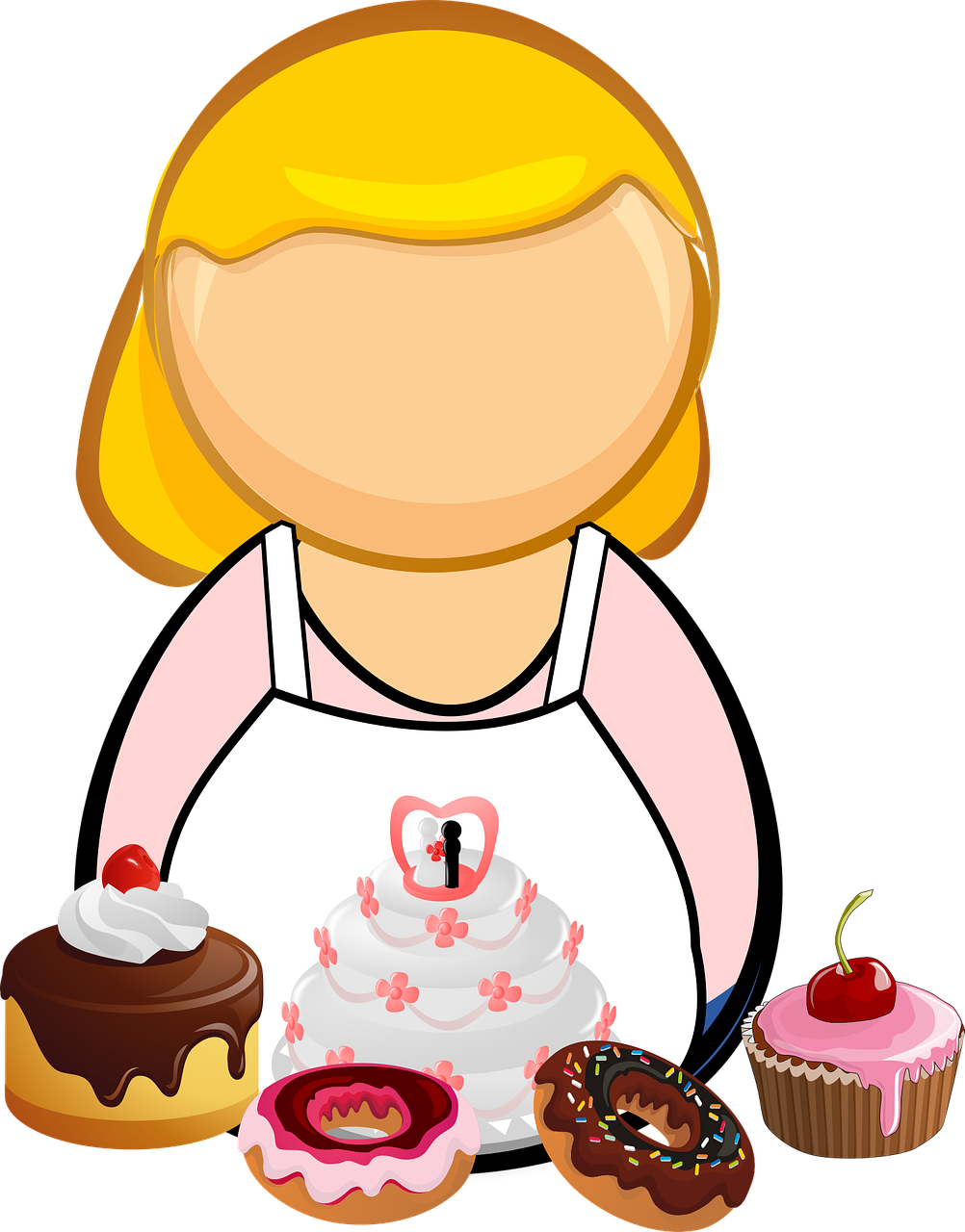 Animated Pastry Chef With Desserts PNG