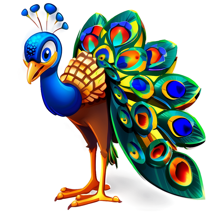 Download Animated Peacock Character Png 06232024 | Wallpapers.com