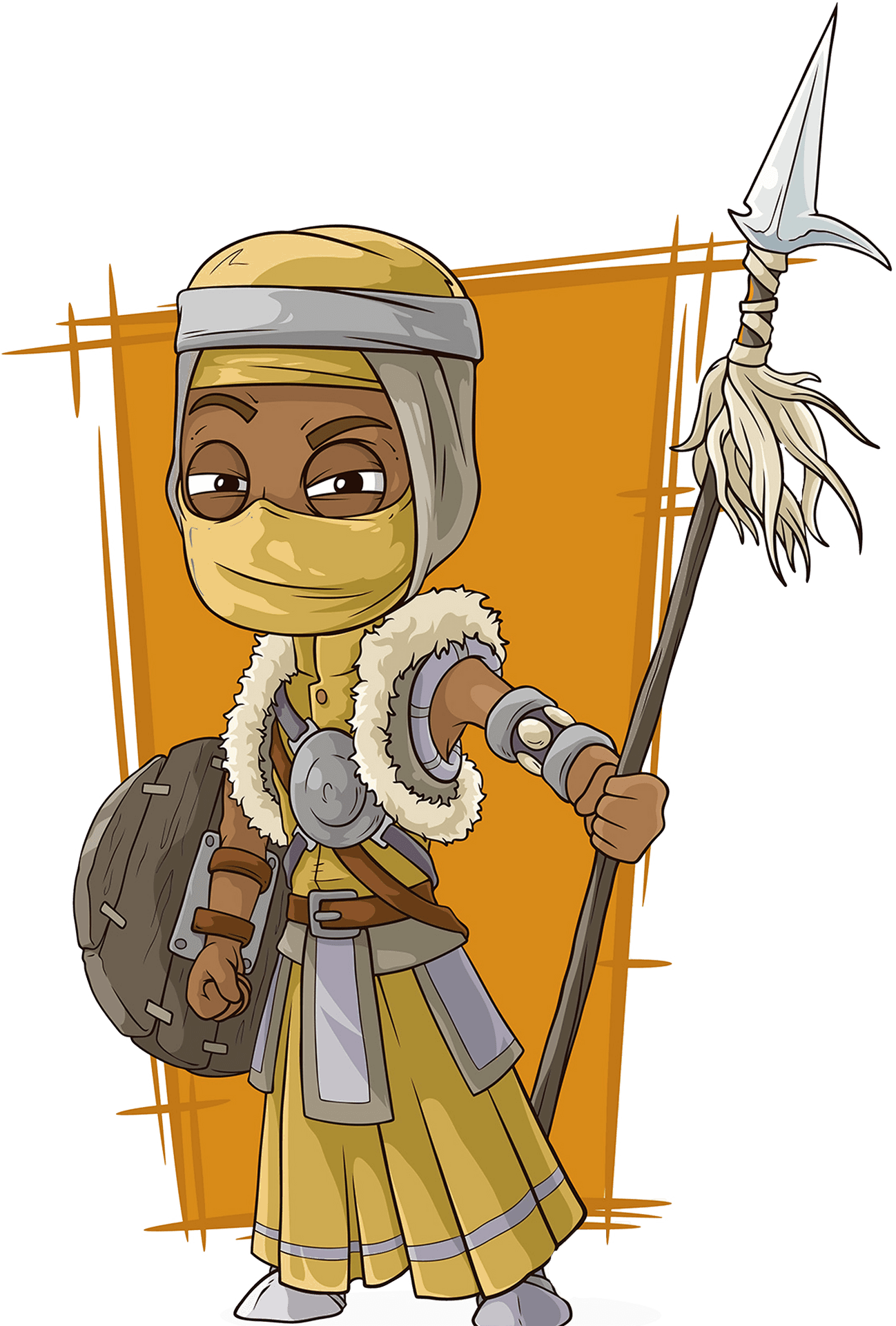 Animated Persian Warrior Character PNG