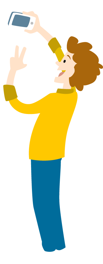 Animated Person Taking Selfie PNG