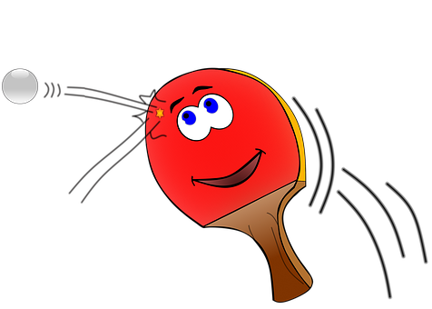 Animated Ping Pong Paddleand Ball PNG