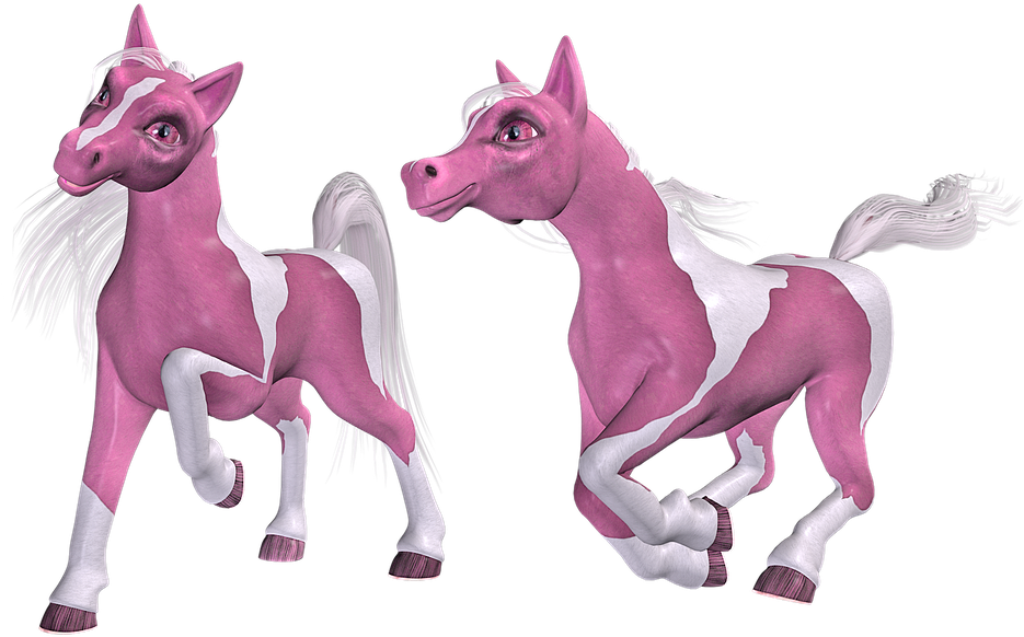 Animated Pink Horses Running PNG