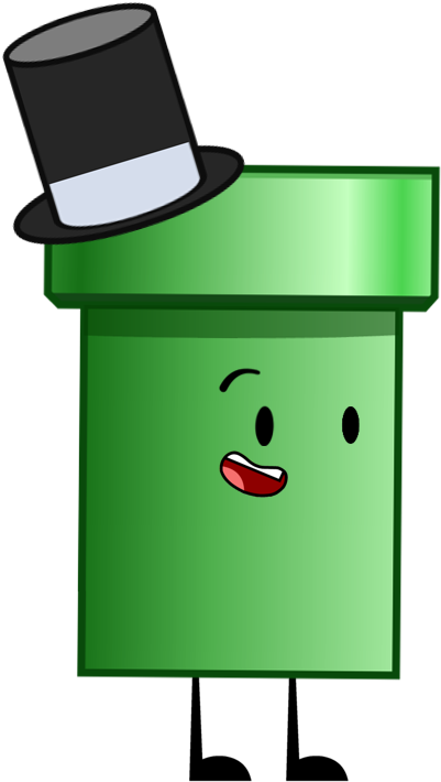 Animated Pipe Character With Top Hat PNG
