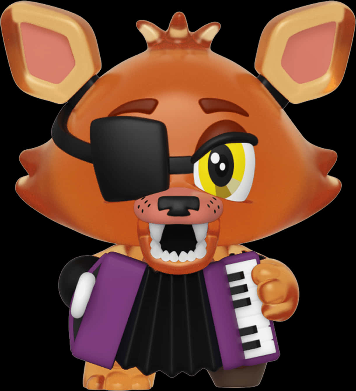 Animated Pirate Fox Playing Accordion PNG