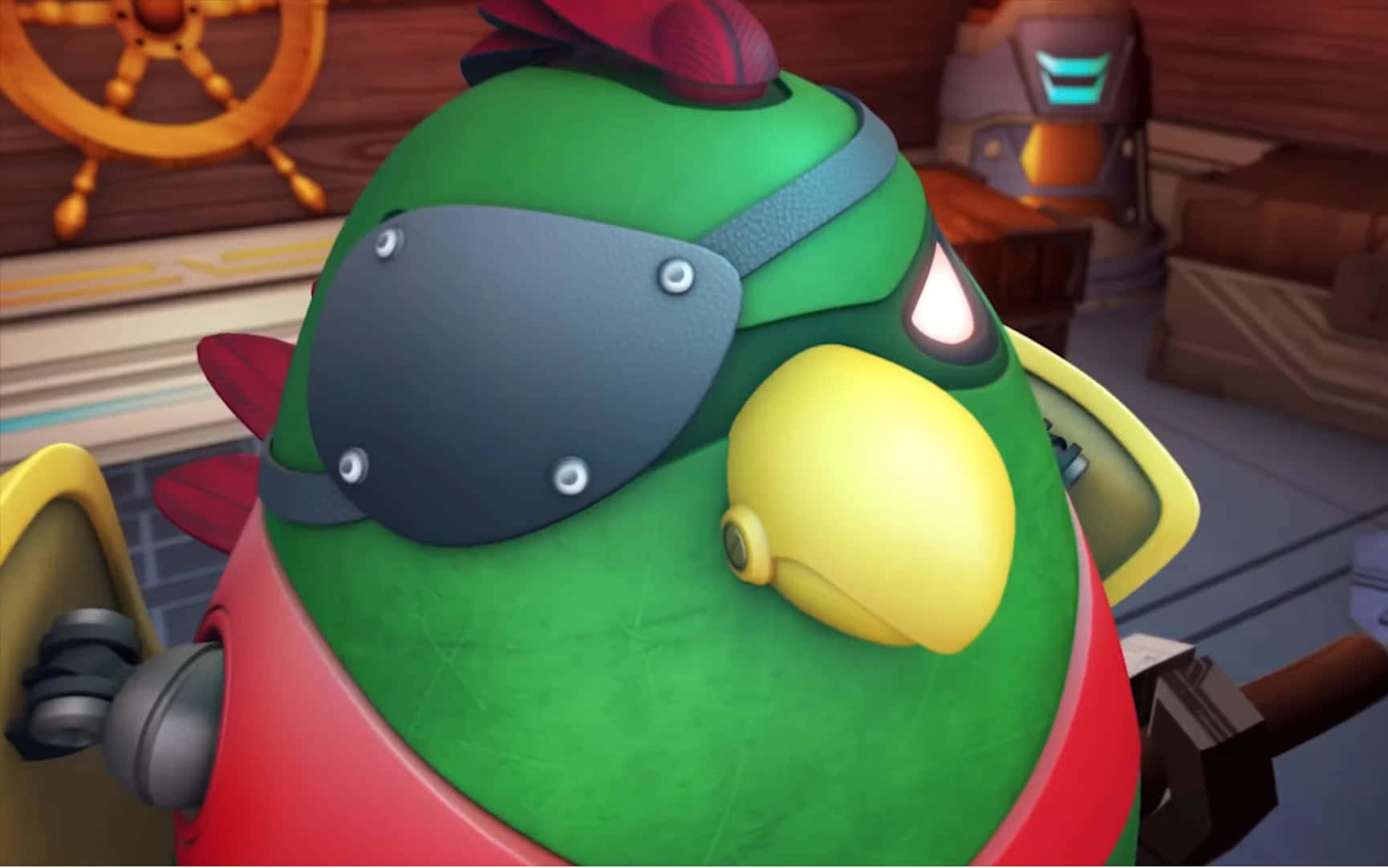 Animated Pirate Parrot Captain Wallpaper