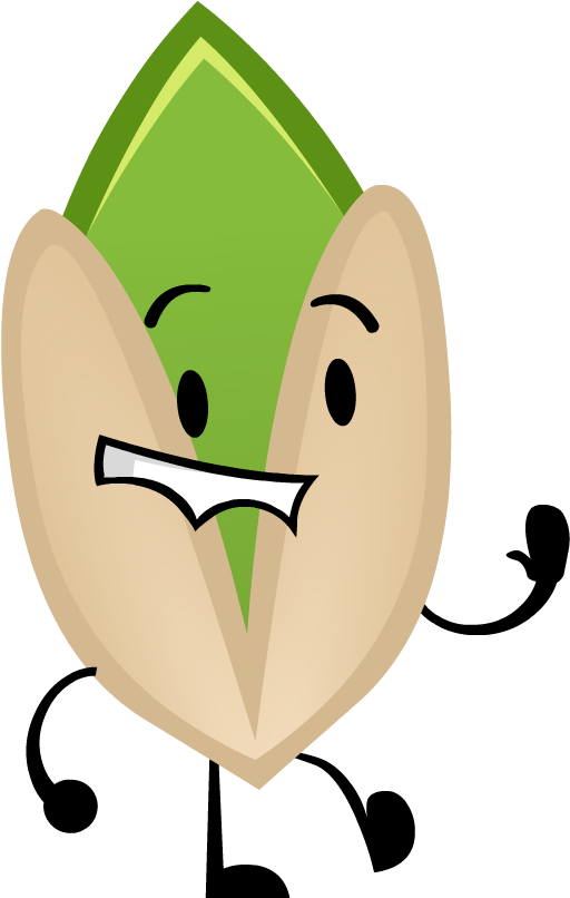 Animated Pistachio Character Smiling PNG