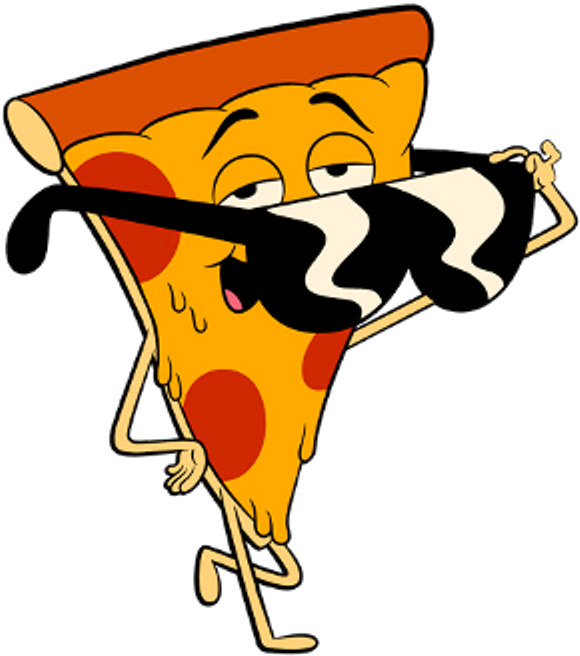 Animated Pizza Slice Character Sunglasses PNG