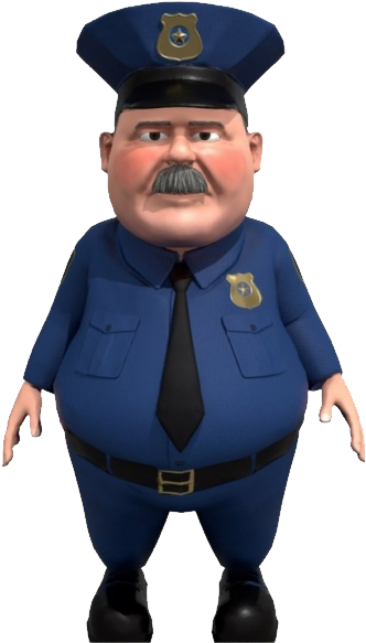 Animated Police Officer Character PNG