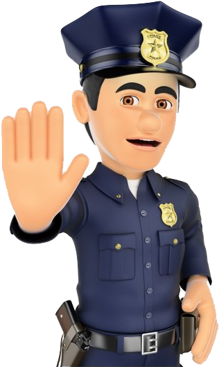 Animated Policeman Gesture Stop PNG