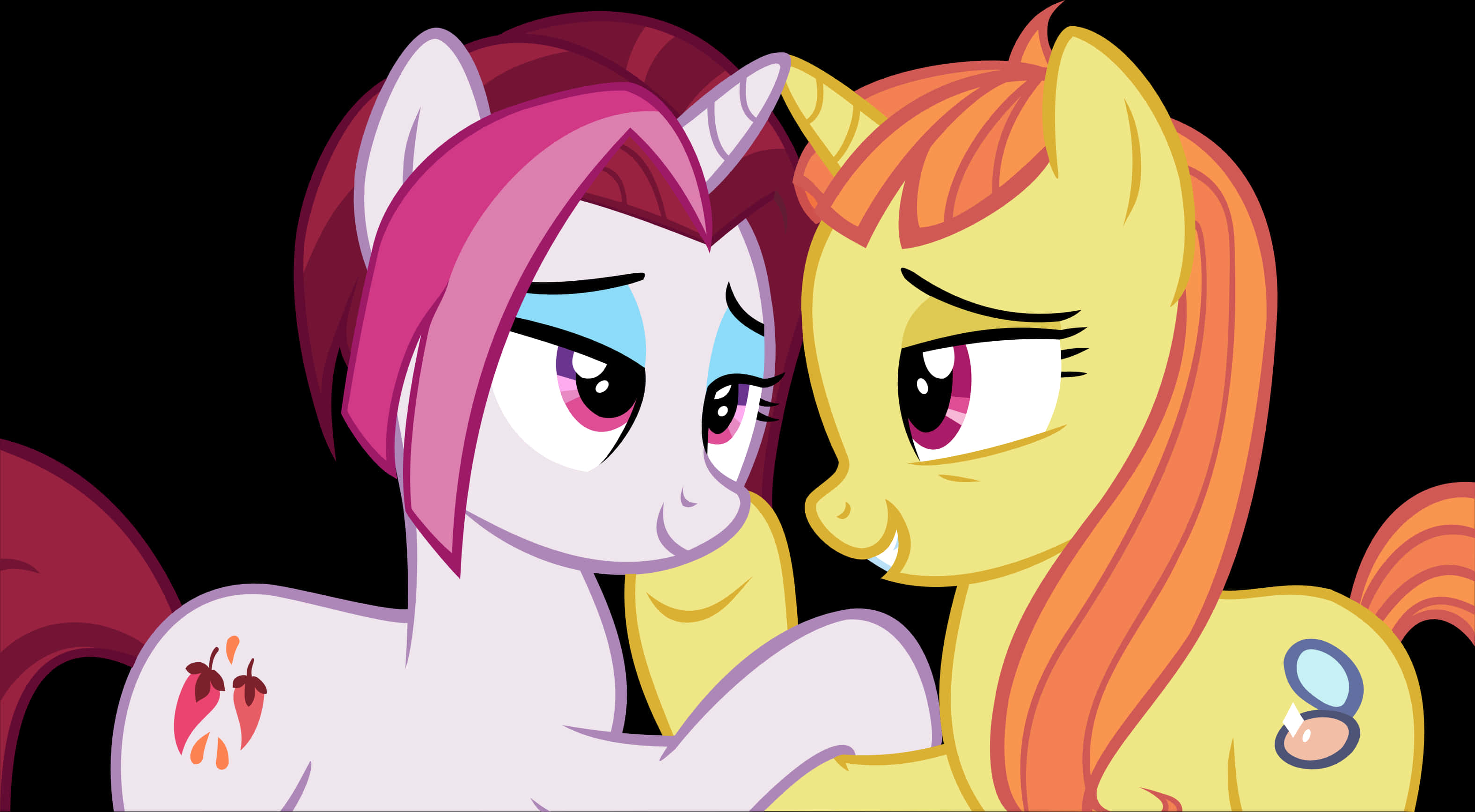 Animated Ponies Blushing Friendship PNG