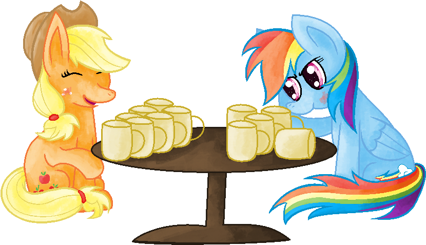 Animated Ponies Drinking Contest PNG