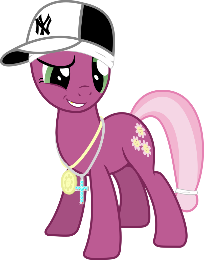 Animated Pony Wearing Yankees Cap PNG