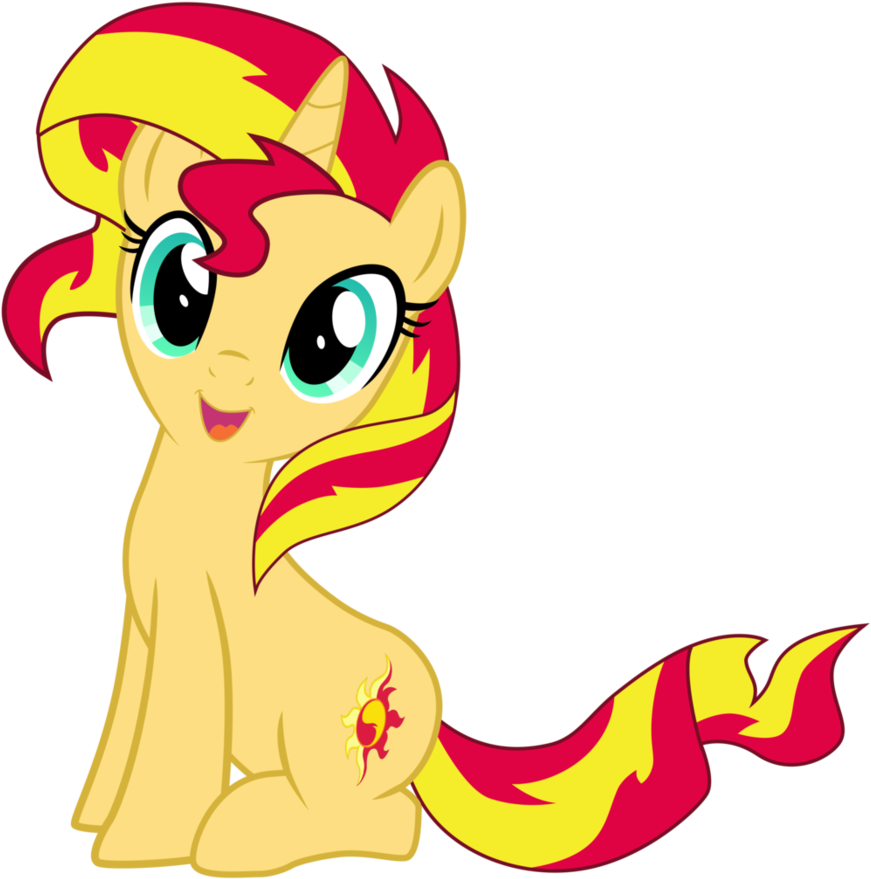 Animated Pony With Sunset Colors PNG
