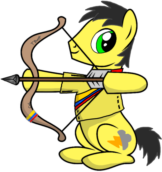 Animated Ponywith Bowand Arrow PNG