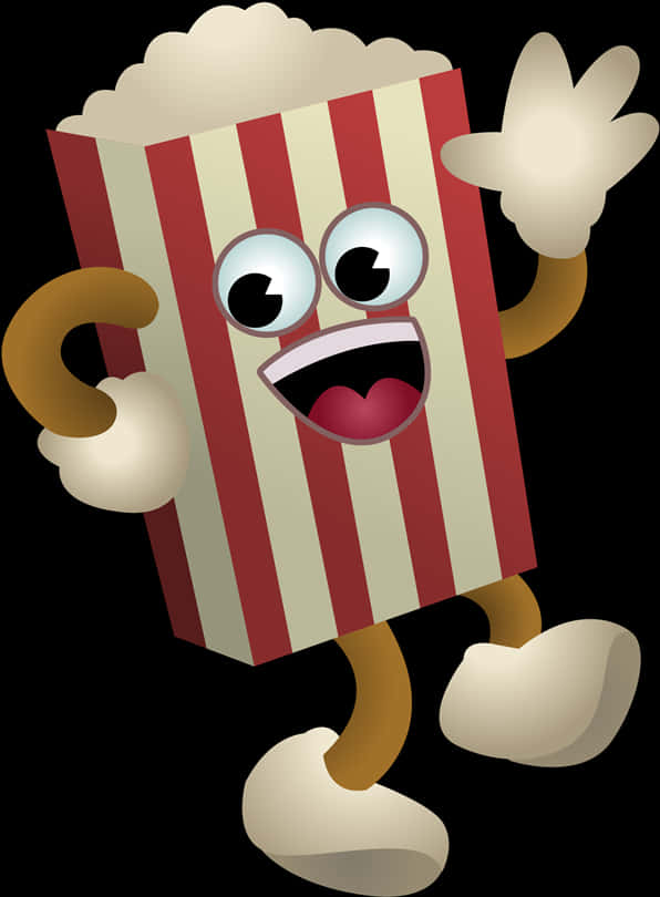 Animated Popcorn Character Clipart PNG