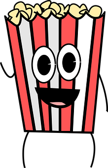 Animated Popcorn Character PNG
