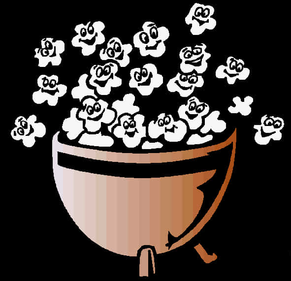 Animated Popcorn Characters Clipart PNG