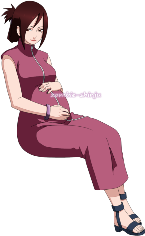 Animated Pregnant Characterin Purple Outfit PNG