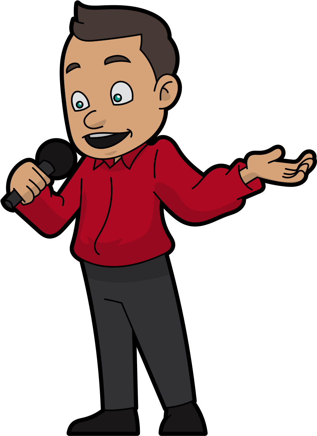 Animated Presenter With Microphone PNG