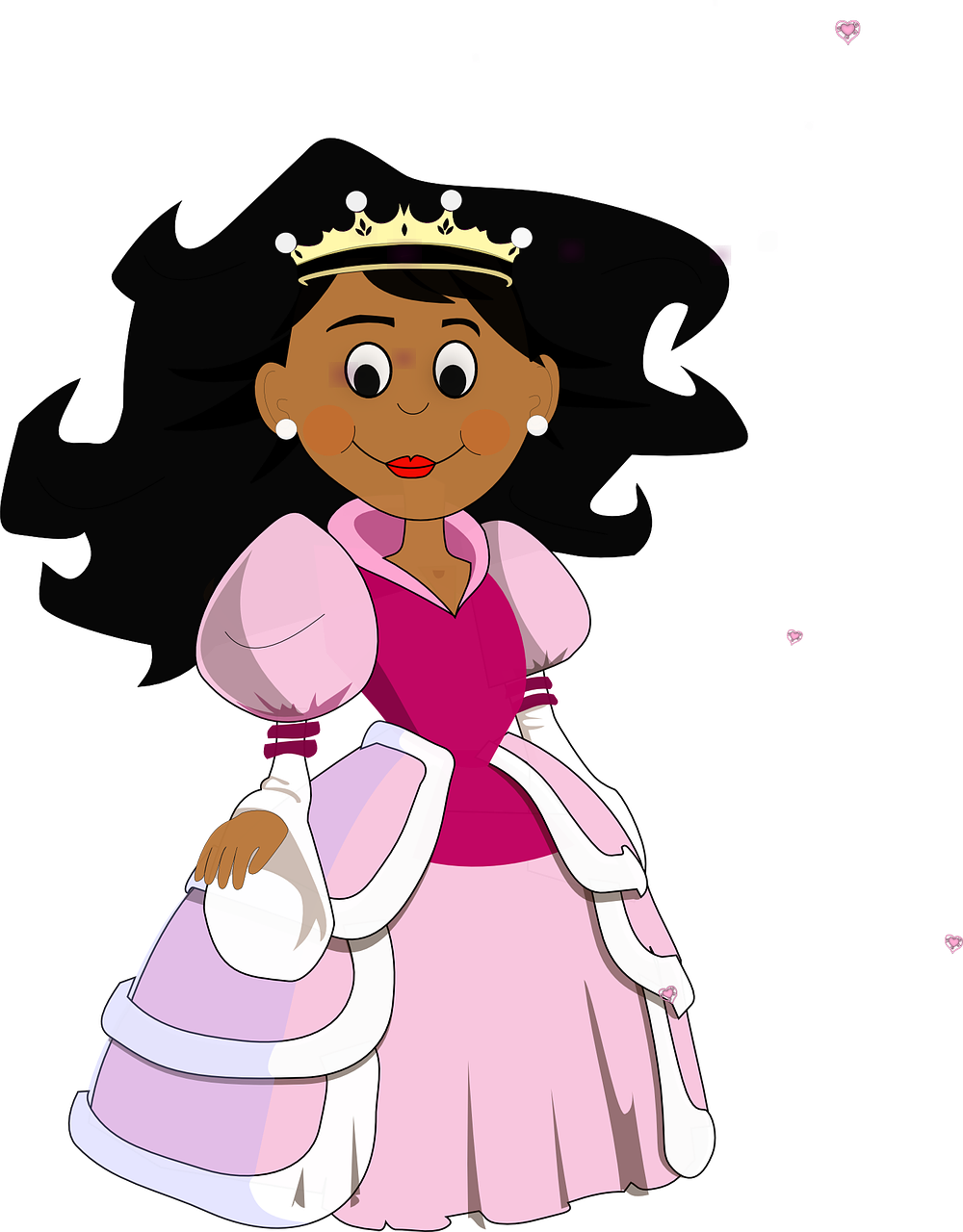 Animated Princess With Crown PNG