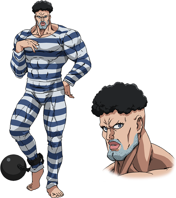 Animated Prisonerin Striped Uniform PNG