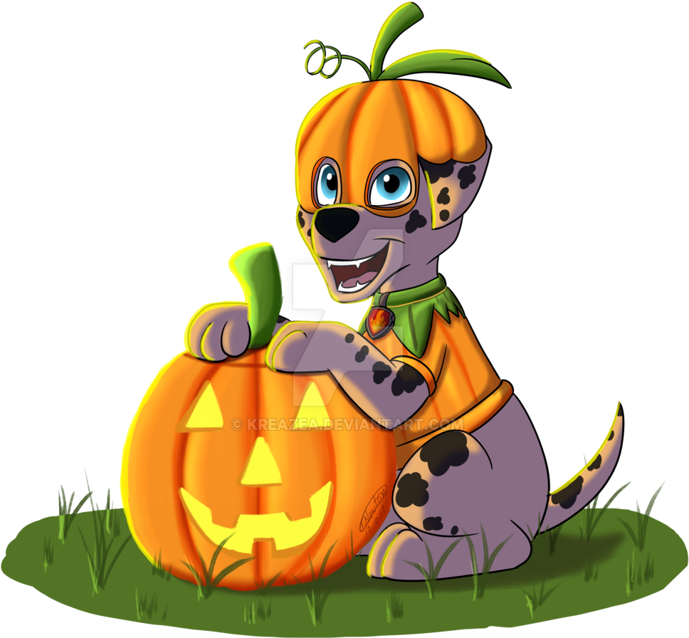 Animated Puppy With Carved Pumpkin PNG