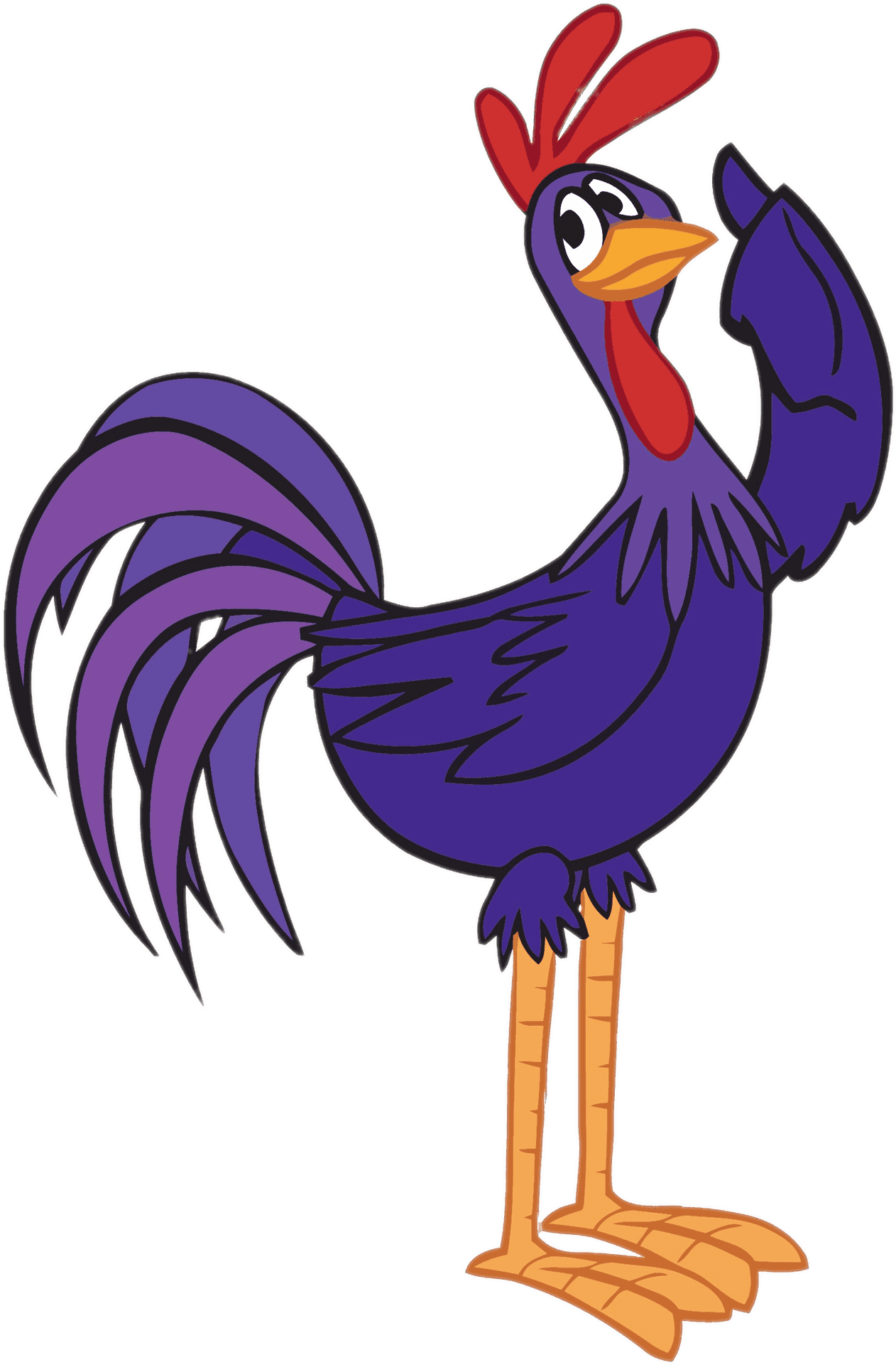 Animated Purple Rooster Posing PNG