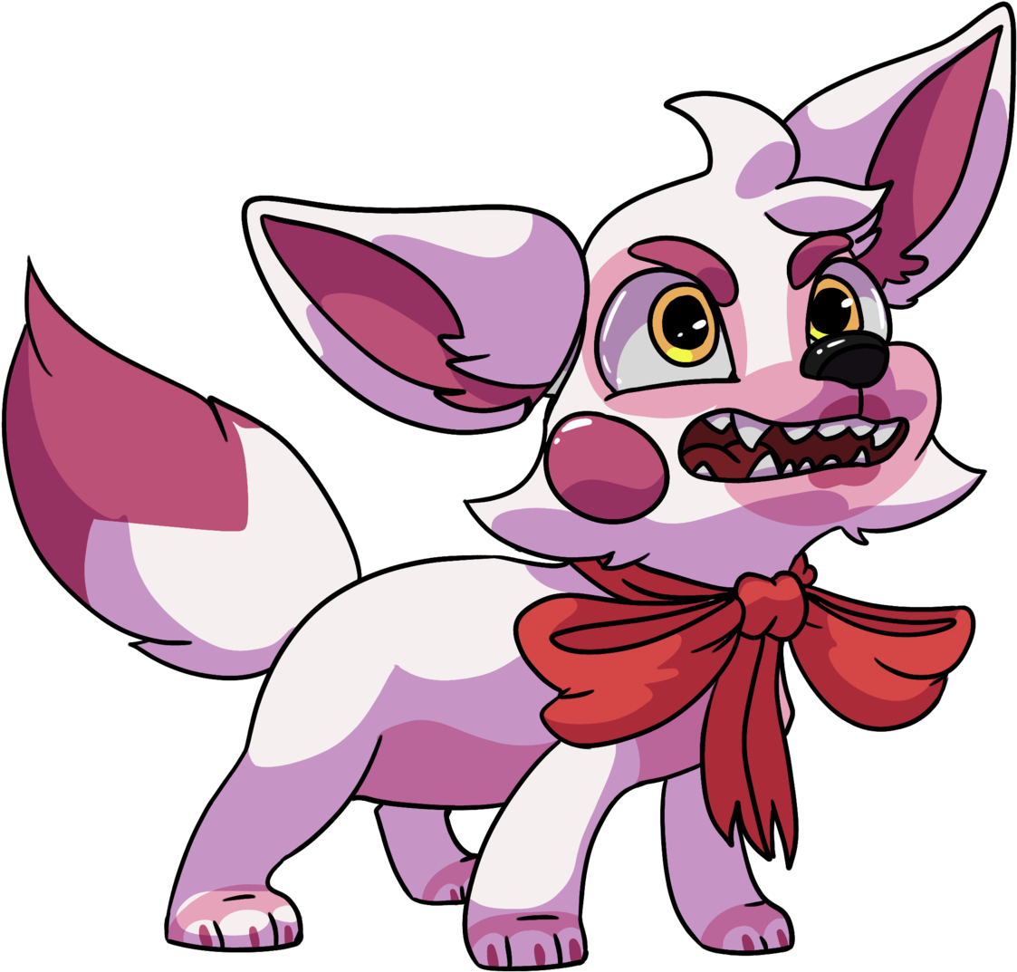 Animated Purple White Dog Character PNG