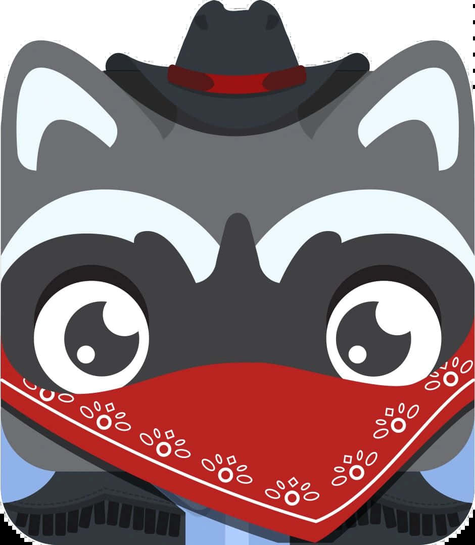 Animated Raccoon Bandit Character Wallpaper