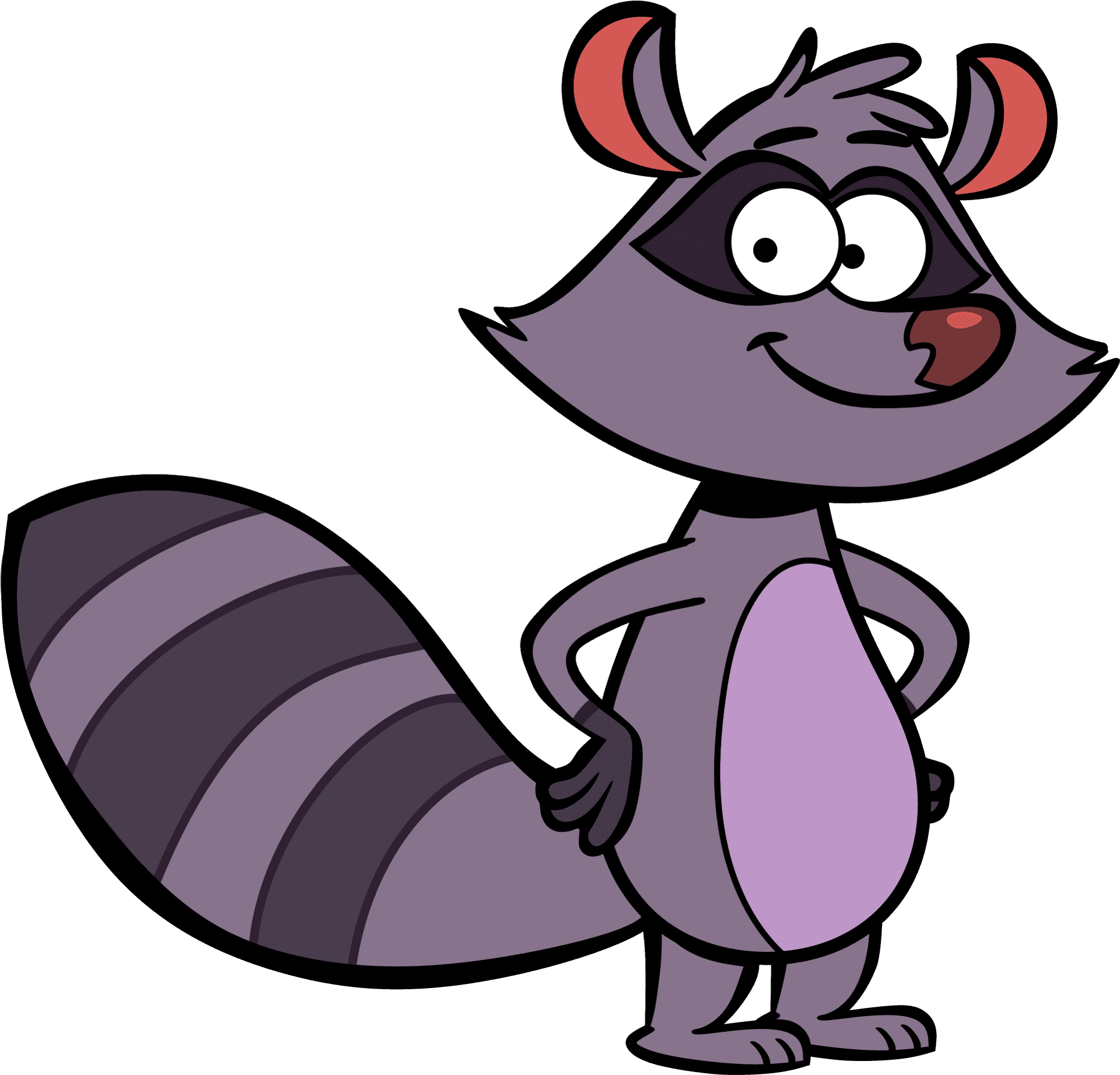 Animated Raccoon Character PNG