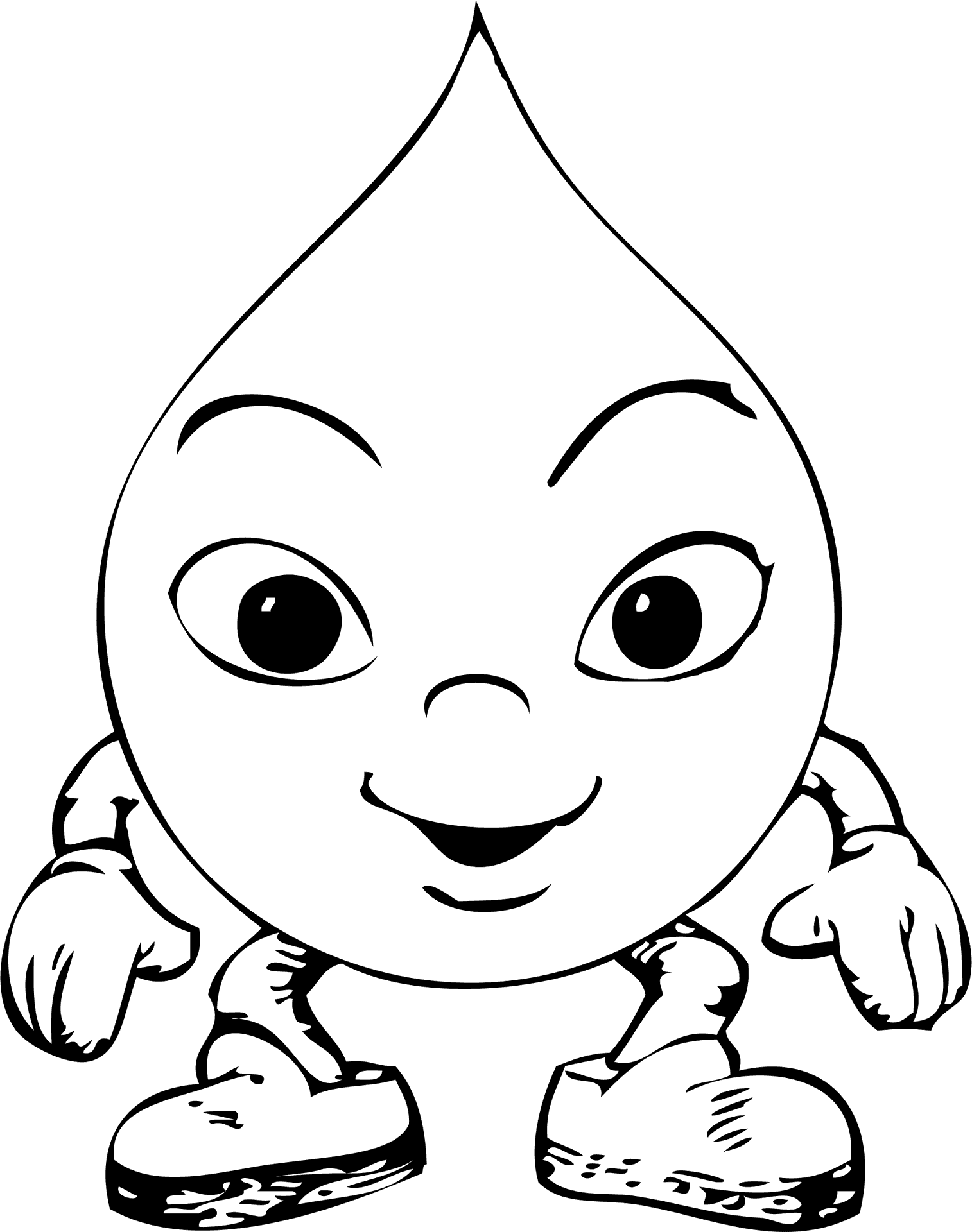 Animated Raindrop Character PNG