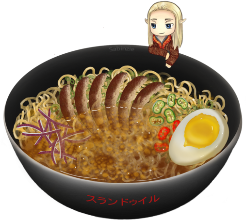 Animated Ramen Bowlwith Character PNG