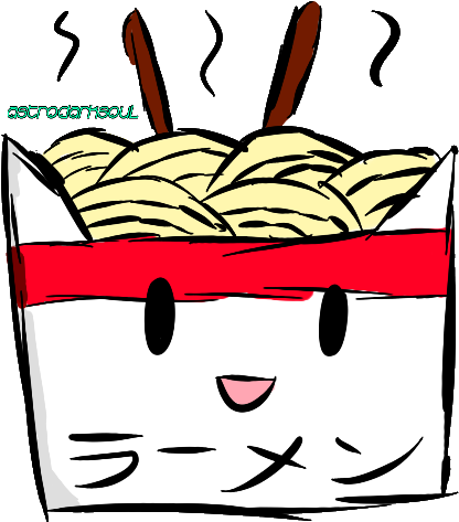 Animated Ramen Cup Character PNG